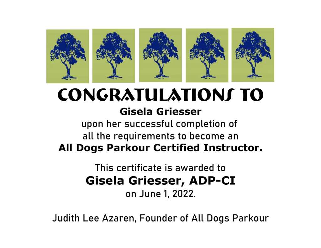 Certified All Dogs Parkour Instructor